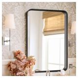 Dumos Matte Black Metal Wall Mirror 30x21 Inch