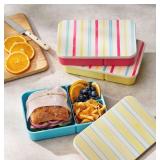 Snack Go Bento Boxes Striped 3pk