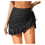 Pinup Fashion High-Waisted Swim Skirt Black XL