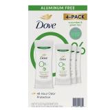 Dove 0 Aluminum Deodorant CucumberGreen Tea 4pk