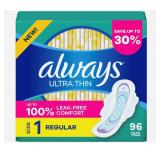 Always Ultra Thin Regular Pads Size 1 96ct