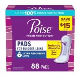 Poise Incontinence Pads 7 Drop 88ct
