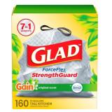 Glad ForceFlex 13 Gallon Trash Bags 160ct