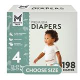Premium Baby Diapers Size 4 198ct