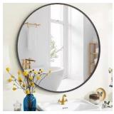 Firnewst MI-Y24IN-BK 24in Round Wall Mirror Black
