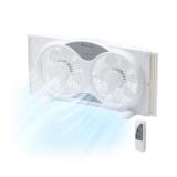 Comfort Zone 9 Inch Twin Window Fan With Remote