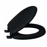 Bath Bliss Round Toilet Seat Black 14.76x15.5in