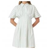 Hunter McGrady Pleated Shirt Dress X-Small