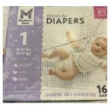 Premium Baby Diapers Size 1 164ct