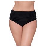 Aqua Green High Rise Swim Brief Black Small