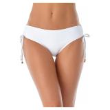 Anne Cole Alex Side Tie Bikini Bottom White Small