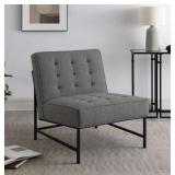 Ariya Tufted Fabric Accent Chair Dark Gray