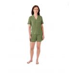 Womens 2-Piece Notch Collar Pajama Set