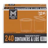 Deli Plastic Containers With Lids 32ct