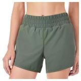 Womens Active Woven Shorts Olive XX-Large