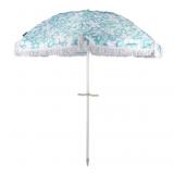 Beach Umbrella With Fringe UPF 50