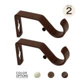 Rod Desyne 1 Metal Faux Wood Curtain Brackets 2pk