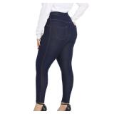 Wiplore Plus Size Jeggings High Waist Blue 3X