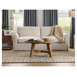 Brinkley Linen Rolled Arm Skirted Sofa 85in