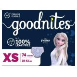 Goodnites Girls Nighttime Underwear XS 74ct