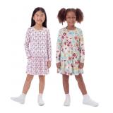 Girls Floral Long Sleeve Play Dresses Size XS 2pk