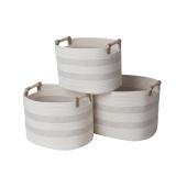 RGI Home Oval Fabric Storage Baskets 3pk