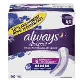 Always Discreet Plus Incontinence Pads 90ct