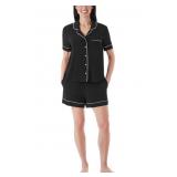 DreamMark Notch Collar Pajama Set Green XL