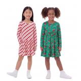 Girls Candy Cane Play Dress Set Size XS 2pk