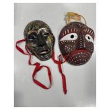 Decorative Brass and Hand Painted Ceramic Masks