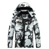 Moerdeng Womens Ski Jacket Black Camo Large