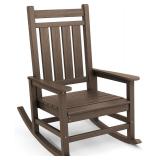 Serwall Oversized HDPE Patio Rocking Chair Coffee