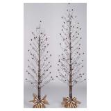 Pre-Lit Winter Trees 2pk