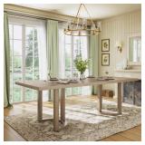 GDFStudio 95-Inch Rubberwood Dining Table