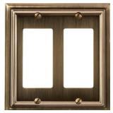Amerelle Continental Double Rocker Wallplate Brass