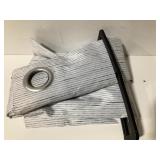 White and Black Pinstripe Grommet Curtain Panel