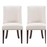 Linon Auden Dining Chairs Espresso-Beige 2pk