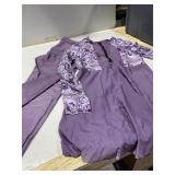 Modest Swimsuit Set K2519 Purple Marble XL