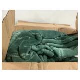 Green Plush Electric Heated Throw Blanket