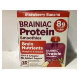 Brainiac Strawberry Banana Protein Smoothies 20ct