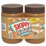 Skippy Natural Creamy Peanut Butter 48 oz 2pk