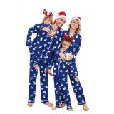 Ekouaer Christmas Pajama Set Blue Polar Bear 6-7Y