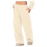 Lomon Wide Leg Sweatpants Apricot XL