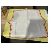 Decorative Fabric Mat Yellow Checkerboard Border