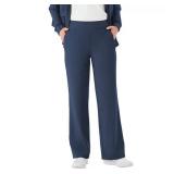 Womens Travel Wide Leg Pants Navy XL