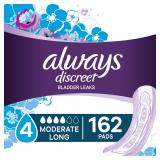 Always Discreet Moderate Long Pads 162ct