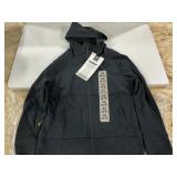 Boys Full Zip Mixed Media Hoodie Dark Gray XS 45