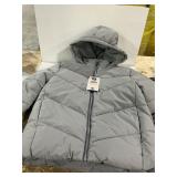 Girls Gray Puffer Jacket Size L 1012
