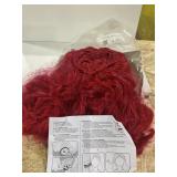 Red Synthetic Costume Wig With Braided Heart