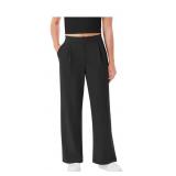 Womens Wide Leg Trouser Pants Black Size XXL